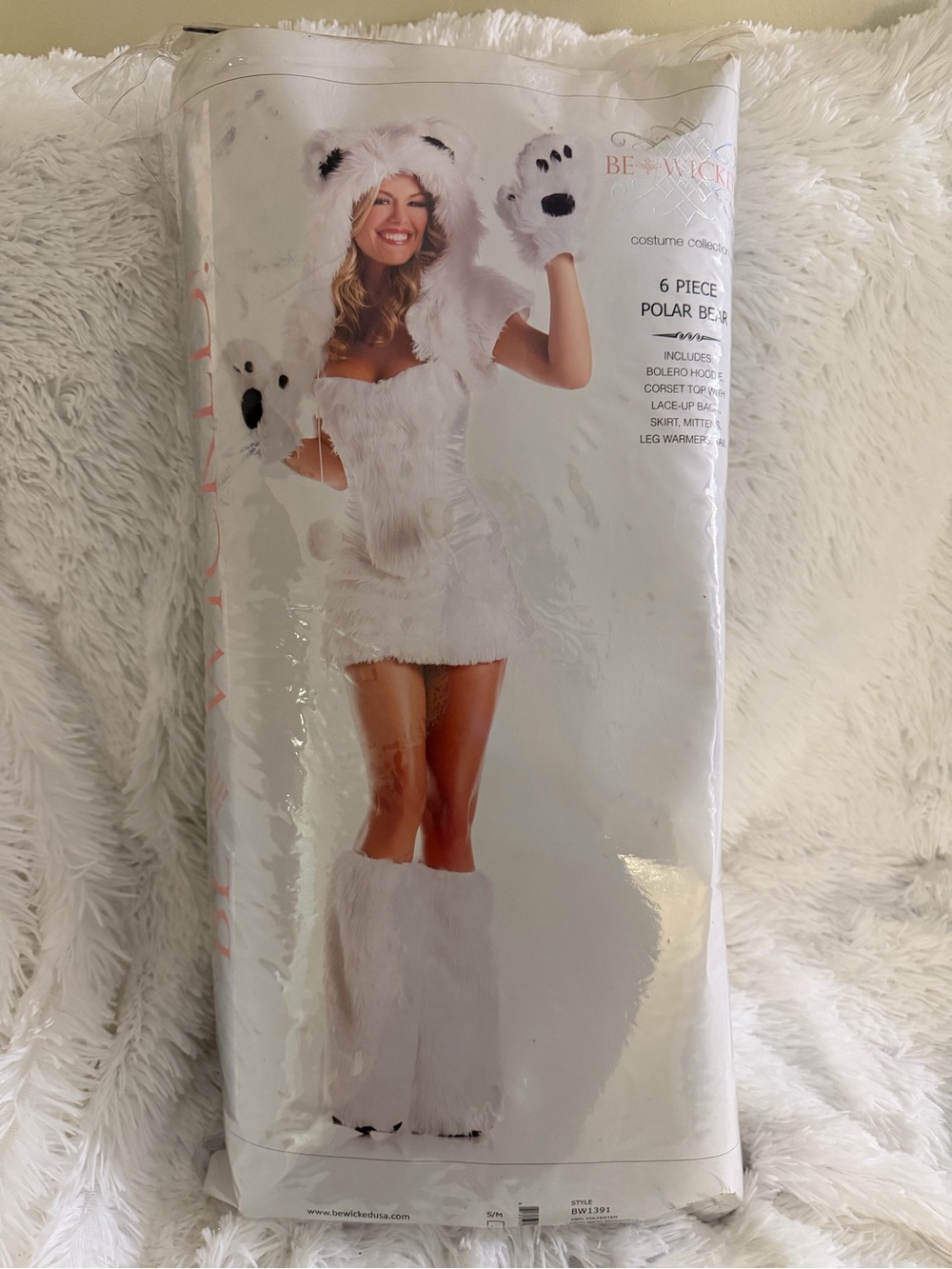 Polar Bear Costume Dress - White Faux Fur Women’s Set - BRAND NEW - Size S/M
